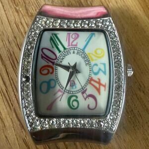 Dooney & Bourke Rainbow Rhinestone-Encrusted Silver-Tone:￼WATCH-FACE ONLY